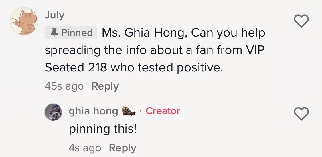 ghiahong's tweet photo. please rt! anyone who attended THE LINK IN MANILA last september 4 at the MoA Arena and sat in VIP SEATED SECTION 218, please get yourself tested if you're experiencing covid symptoms! a fan tested positive in your section. https://t.co/xcM9Y82Jbm