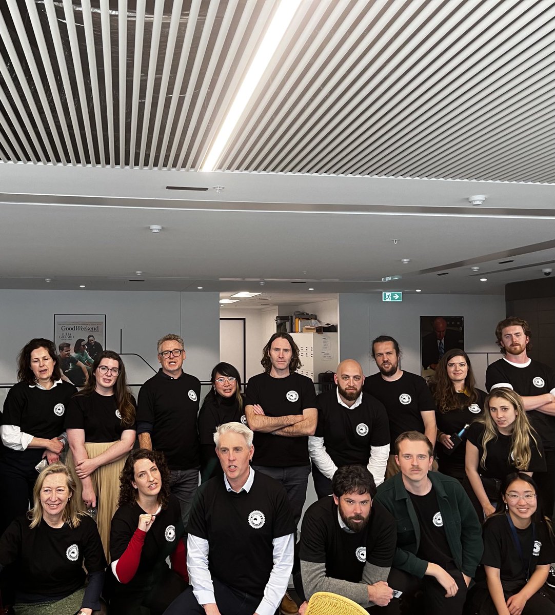 tbutson's tweet photo. These ⁦@smh⁩ and ⁦@FinancialReview⁩ journos are calling on Nine to come to them with a fair pay offer, career progression for younger staff and minimums for freelancers #FairShareNine https://t.co/ebFnCX5VLI