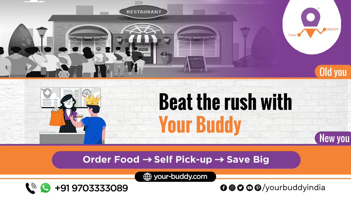 yourbuddyindia's tweet photo. Beat the rush with Your Buddy.
Try Your Buddy, Order Food and pick up at your convenience.
Download Your Buddy App Now : https://t.co/AslQu0FMXn
#yourbuddy #food #hyderabadfoodlover #hyderabadfood #yourbuddy #orderingfoodapp #orderingfood #takeawayorder #pickuporder https://t.co/80oll5lCZN