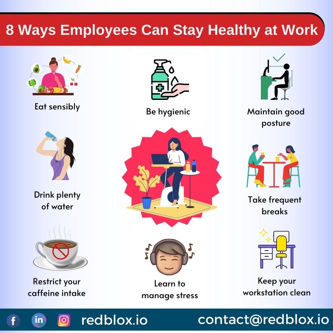 8 Ways Employees can stay Healthy at Work.

#healthtipstuesdays | #healthylivingtips | #employeewellbeing | #healthylifestyletips | #mentalhealthtips | #healthcaretips | #healthylifetips | #tipsforhealth | #healthydiettips | #healthweightlosstips | #healthbalancetips
