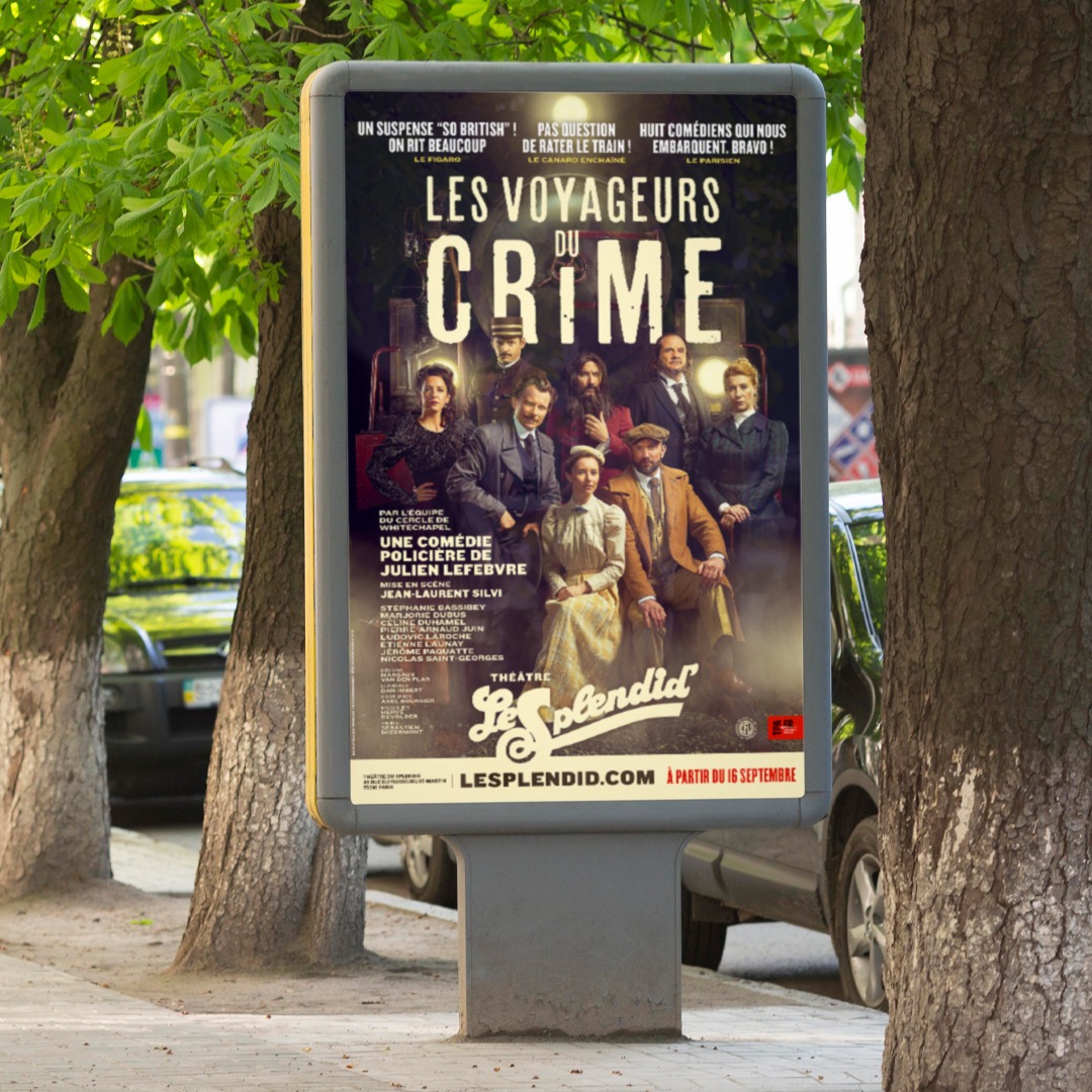À l'affiche au <a href="/TheatreSplendid/">Théâtre du Splendid</a>, "Les Voyageurs du Crime" mènent une enquête haletante dans l'univers raffiné du plus célèbre train du Monde, l'Orient Express ! Une affiche réalisée par l'<a href="/AgenceEfil/">Agence EFIL</a> (photo <a href="/serielstudio/">Stéphane AUDRAN</a>)

Infos et réservations
➡️ lesplendid.com/project/les-vo…