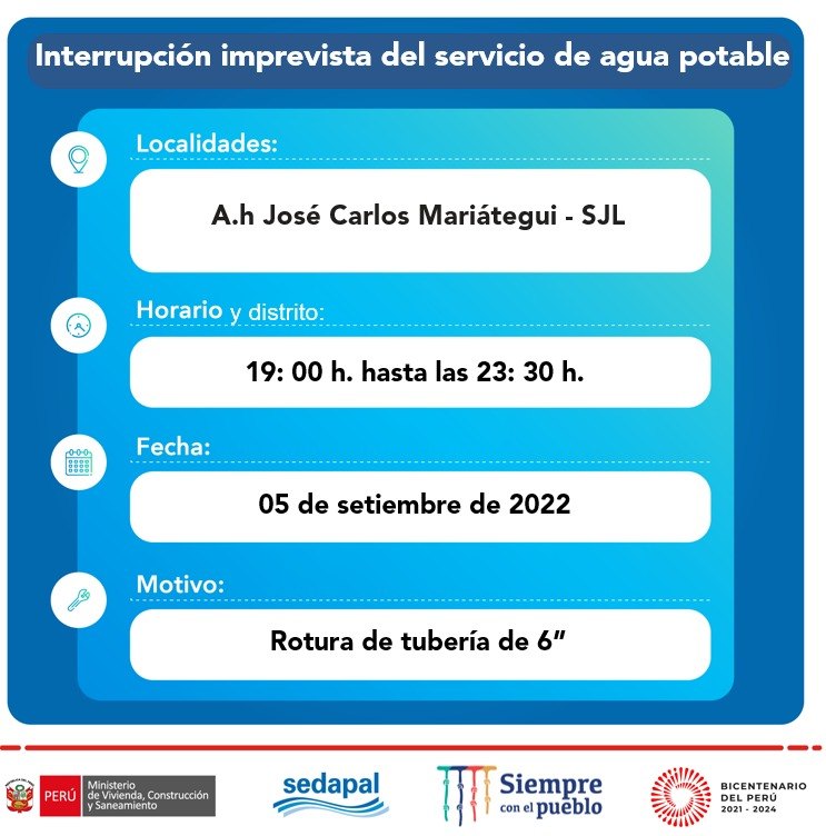 SedapalOficial's tweet photo. 🔴 ¡ATENCIÓN, SMP Y SJL!  | Sedapal atiende una emergencia en este punto de su distrito. 
Trabajamos para mejorar la calidad de vida de los vecinos de #Lima y #Callao.

#Sedapal #Agua #RestricciónDeServicio https://t.co/ykoBxyHtbw