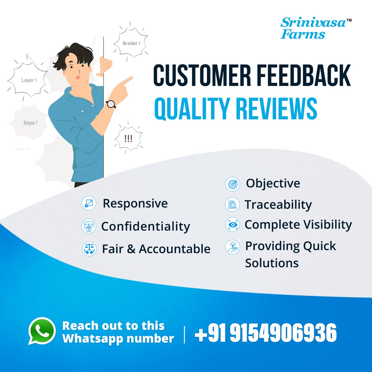 srinivasa_farms's tweet photo. Our customers are the biggest advocates of our products. Your feedback will help us improve. "We would like to listen from you"

#SrinivasaFarms #feedback #PoultryFarmer #PoultryIndustry #Poultry #customerfeedback #W80iLayerBreed #W80i #FeedEfficiency #LessFeedMoreProfit https://t.co/DbIJtytZ72