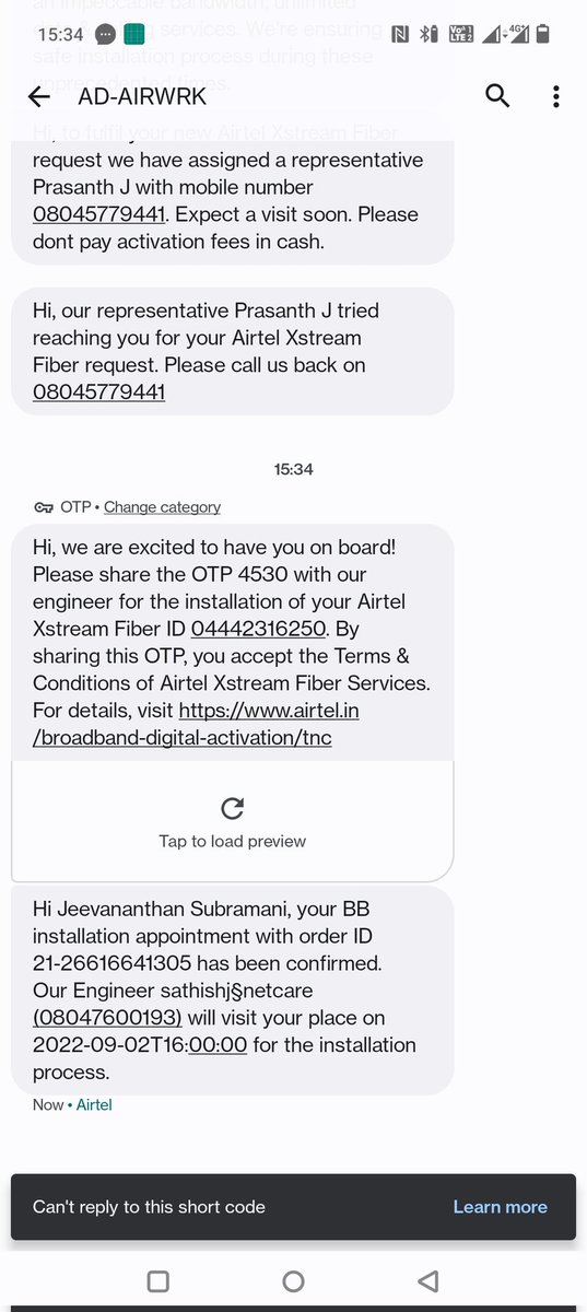 nanthanjeeva's tweet photo. @Airtel_Presence @airtelindia I purchased an Airtel broadband internet connection on 02.09.2022 and I have paid for a subscription of 3 months. I have registered a service complaint regarding the internet connectivity issue on 04.09.2022. Till now it hasn't been resolved. https://t.co/2iugU0rXDw