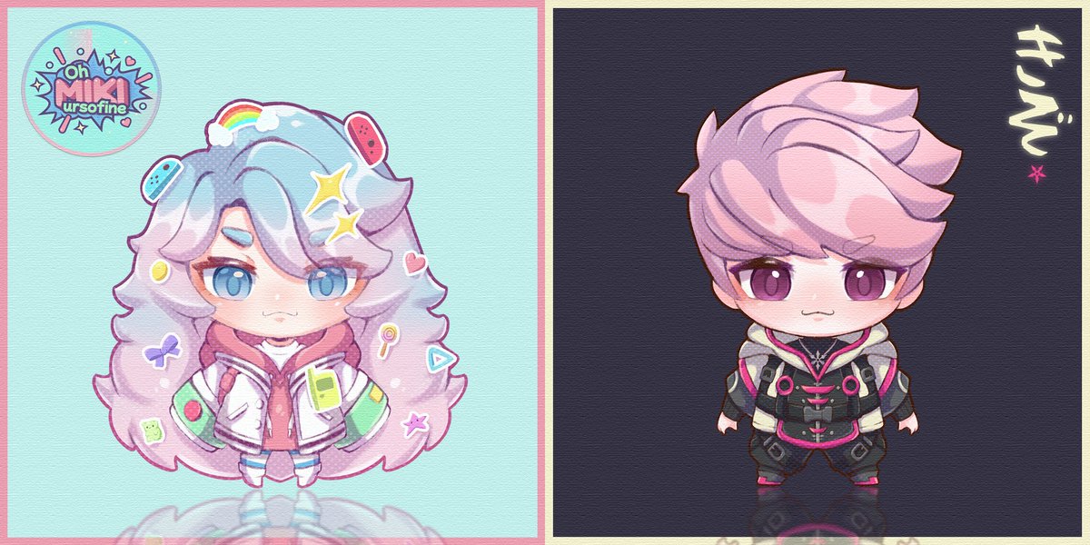 sirheruberu's tweet photo. Chibi PNGTuber done for couple twitch streamers @ohmikinotsofine and @Merakizo_  

Thank you lovebirds :3

#chibilive2d #chibiart #pngtuber
 #VTuberUprising #VTuberEN #VtubersEN #vtubercommissions #Live2dCommissions #commissionsopen #Live2D #art #artists #twitchstreamer https://t.co/WxNqQpNzXO