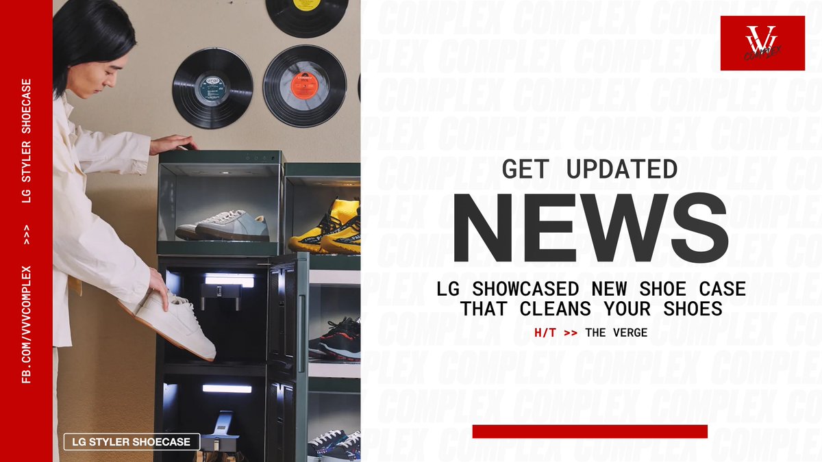 vvv_complex's tweet photo. LG takes your shoe closets to another level, by introducing the Styler Shoecase which provides optimal care for your kicks 💯

#lg #stylershoecase #technology #fashion #vvvcomplex 

📸 The Verge https://t.co/Dg1UqIoY2f
