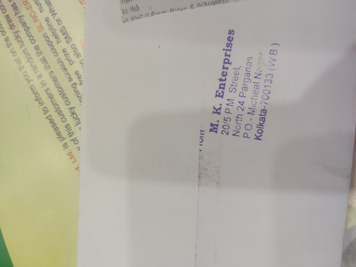 Mrittikaray's tweet photo. @Meesho_Official @KolkataPolice @HSBC_IN- please be informed that new kind of financial fraud started using Meesho name .I have received 1 envelope  today from kolkata via Indian post asking to fill bank details to claim the prize and guaranteed by HSBC. Request to investigate. https://t.co/dFb8TR4Wjf