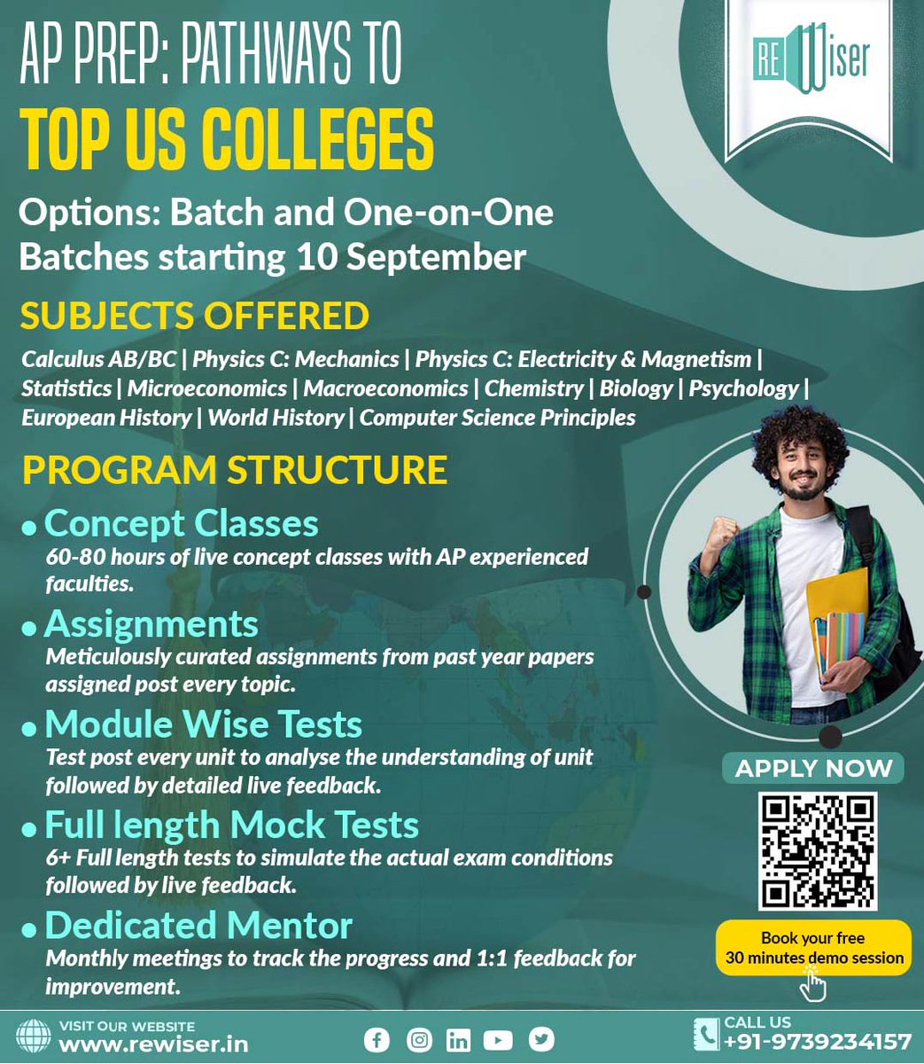 _ReWiser's tweet photo. Is the US your destination for higher education?
Fulfill your dream by cracking ACT with ReWiserโs interactive online training.
We have our all multiple online AP batches starting from 10th September 2022: https://t.co/UfCzQTycrL
#rewiser #apprep #advancedplacement #sat #act https://t.co/twpHlE8RZG