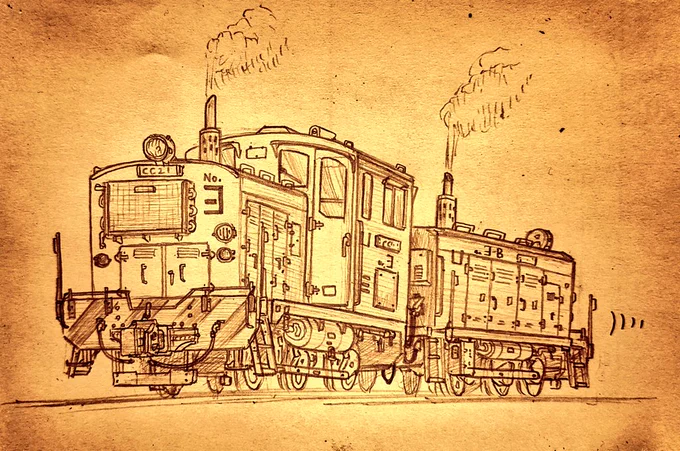 #あなたの描く鉄道ポンチ絵が見たいどう見てもポンチ絵なのに本人は完成絵と主張している模様。 