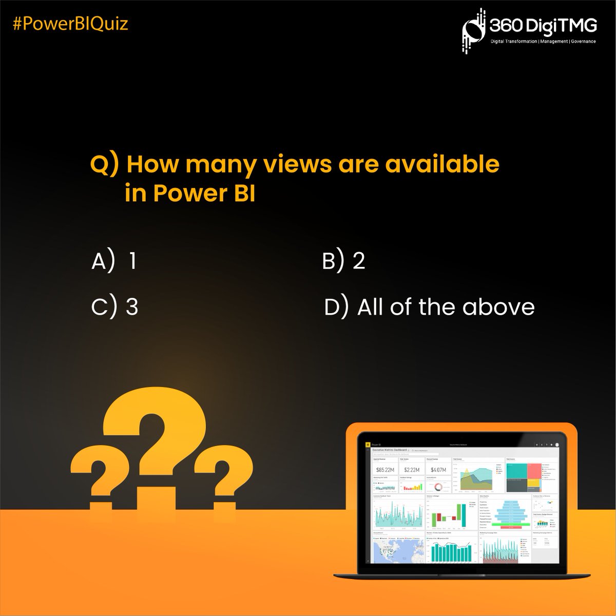 360digitmg_MY's tweet photo. Enhance your Power BI knowledge by answering our quiz questions  

#PowerBI  
#DataAnalytics 
#DataVisulization  
#Quiz  
#360DigiTMGmalaysia https://t.co/r3dWzIb1U7