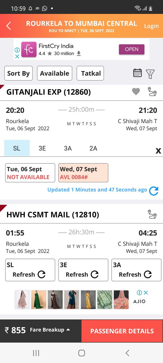 m_shveta's tweet photo. At 11 AM it shows 84 tickets available. Then site gets hang for a min and by the time it's restored tickets are gone. Within a min. @IRCTCofficial care to explain ????? https://t.co/jKs25kitJu