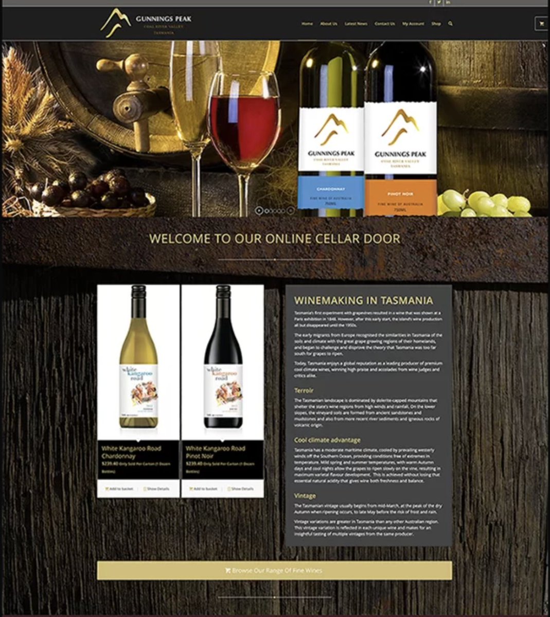 Gntgraphics's tweet photo. WEBSITE DESIGN!
Our #clients required a #website &amp; #onlinestore to 
#promote &amp; sell their range of #boutiquewines. 
We created a #stylish &amp; #easytonavigate online 
#cellardoor. They required their #wholesale 
#stockists to be able to place their orders through 
a #login. https://t.co/rK2hFlGpJn