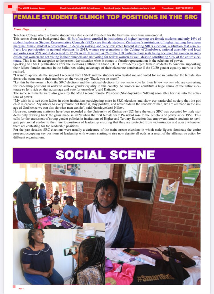 Enjoy reading our August special edition . Remember to reach out to us with your students stories for publication. #BeTheGameChanger #smartgirlsrock #shematters @EverniceMunando @awdf01 @Afrikagrupperna @CEAAZim @UrgentAct @ladevzim @YetTrust @ZESN1 @crisiscoalition @MwanasikanaW