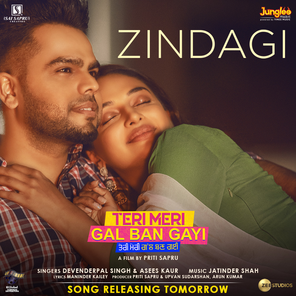 Zee Studios (@zeestudios_) on Twitter photo Heart-touching and soul stirring ✨ 'Zindagi' from Teri Meri Gal Ban Gayi will be out tomorrow on Times Music ♥️
<a href="/akhilofficial01/">AKHIL</a> <a href="/BajwaRubina24/">Rubina Bajwa-Chahal</a> <a href="/AseesKaur/">Asees Kaur</a> <a href="/DevenderpalLive/">Devenderpal Singh</a> @guggugill_ #HarbySangha #PritiSapru <a href="/ZeeStudios_/">Zee Studios</a> #ArunKumar <a href="/jatindershah10/">JATINDER SHAH</a> #ManinderKailey Heart-touching and soul stirring ✨ 'Zindagi' from Teri Meri Gal Ban Gayi will be out tomorrow on Times Music ♥️
<a href="/akhilofficial01/">AKHIL</a> <a href="/BajwaRubina24/">Rubina Bajwa-Chahal</a> <a href="/AseesKaur/">Asees Kaur</a> <a href="/DevenderpalLive/">Devenderpal Singh</a> @guggugill_ #HarbySangha #PritiSapru <a href="/ZeeStudios_/">Zee Studios</a> #ArunKumar <a href="/jatindershah10/">JATINDER SHAH</a> #ManinderKailey
