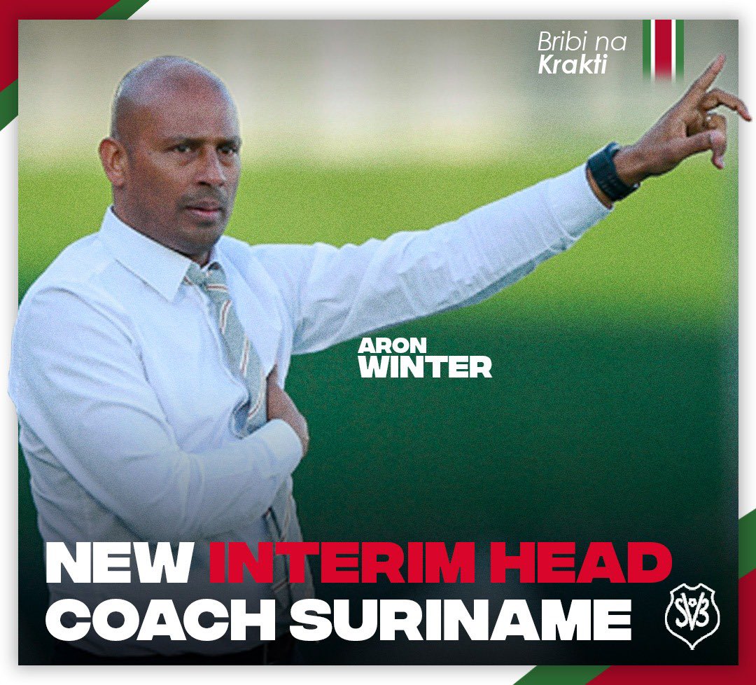 OfficialSVB1920's tweet photo. 🗞: The SVB has reached an agreement with Aron Winter to function as the new interim head coach for the foreseeable future.

📲: Follow our social media channels to stay up to date!

#AronWinter #SURMNT #BribiNaKrakti https://t.co/QXSSloRD1P