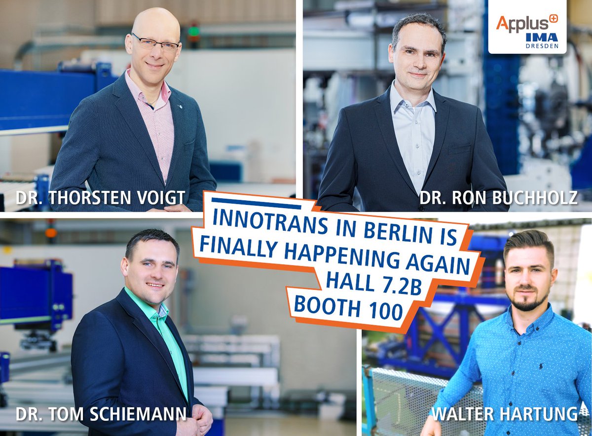 InnoTrans will take place in Berlin from September 20 - 23. Every two years, everything revolves around railway technology, railway infrastructure, public transport, interiors ...
Read more here: ima-dresden.de/en/news/future…