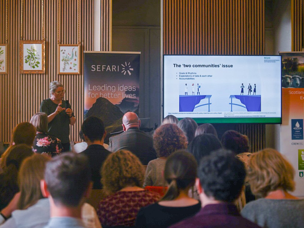 SEFARI Gateway (@sefariscot) on Twitter photo Sallie Bailey (<a href="/SallieBailey20/">Dr Sallie Bailey</a>) Deputy Chief Scientific Advisor for Environment, Natural Resources and Agriculture outlines how research & policy can work effectively together & overcoming the "two communities" issue to develop successful evidence-bases policy Sallie Bailey (<a href="/SallieBailey20/">Dr Sallie Bailey</a>) Deputy Chief Scientific Advisor for Environment, Natural Resources and Agriculture outlines how research & policy can work effectively together & overcoming the "two communities" issue to develop successful evidence-bases policy