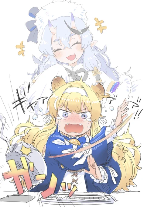 みこレグ幻覚コラボありがとうございましたびっくりしすぎてマウス投げちゃったところが好きです#みこレグ#尊絵巻#らいおんはあーと 