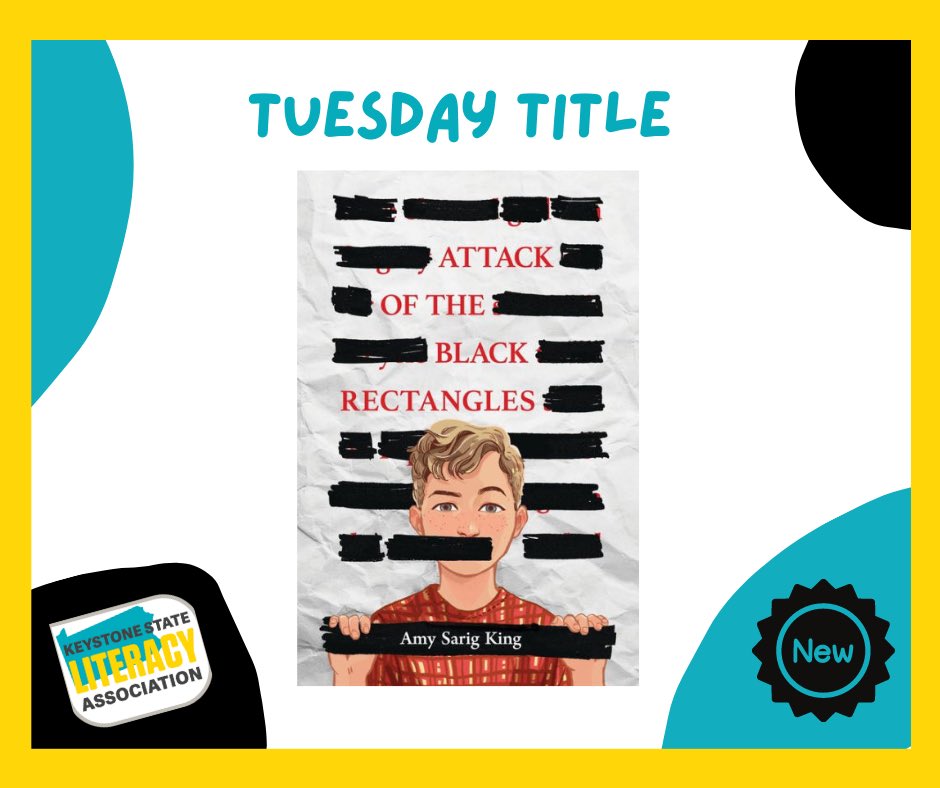 KSLAliteracy's tweet photo. We’ve been (not-so-patiently) waiting to share this week’s #TuesdayTitle post! We urge you to check out this #newrelease by PA author @AS_King. Its message is more important now than ever. More info about ATTACK OF THE BLACK RECTANGLES & the author here: https://t.co/ngyIscNd4r https://t.co/fzf7AmPfGI