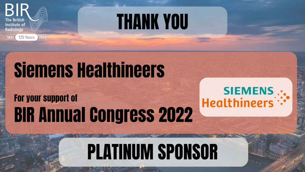 BIR_News's tweet photo. A big thank you to our platinum sponsor Siemens Healthineers for their continuous support of the BIR Annual Congress 2022! Register now for #BIRAC22 at https://t.co/MuVr8Nfi5M  @SiemensHealth https://t.co/a4RKIBWGhz