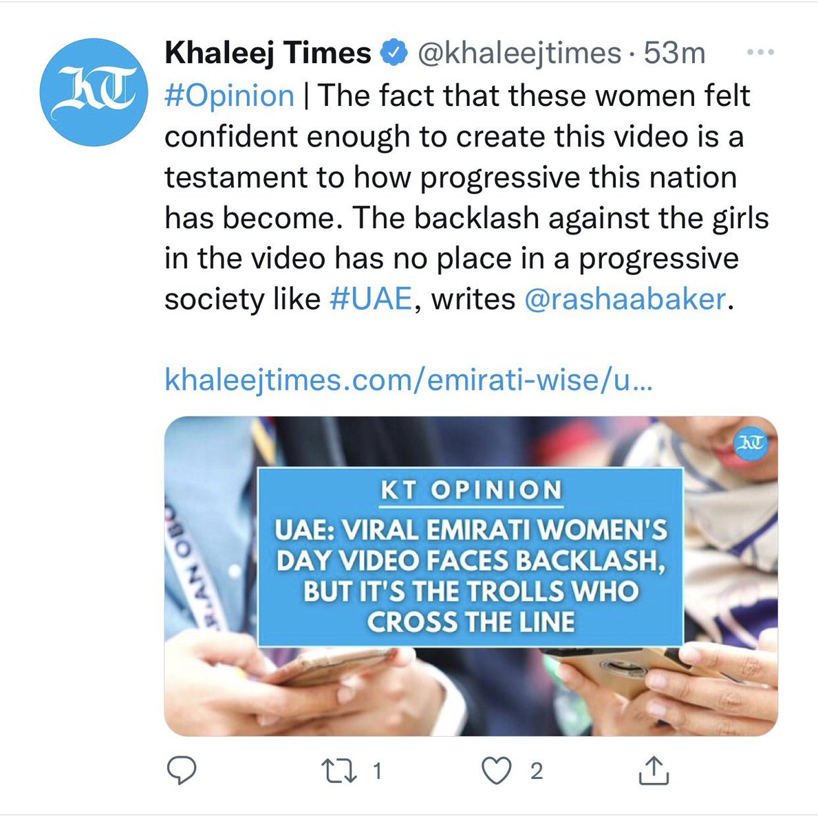 DrHabibAlMulla's tweet photo. صحيفة @khaleejtimes فى تصريح جريئ تقول ان ردود الافعال الرافضة للفيديو سيئ السمعة - والتي مثَّلت الغالبية الساحقة لردود المجتمع فى الإمارات - "لا مكان لها في مجتمع تقدمي مثل الامارات"!!! أيوجد أكثر من هذا إقصاء؟! https://t.co/a18s4XamGO