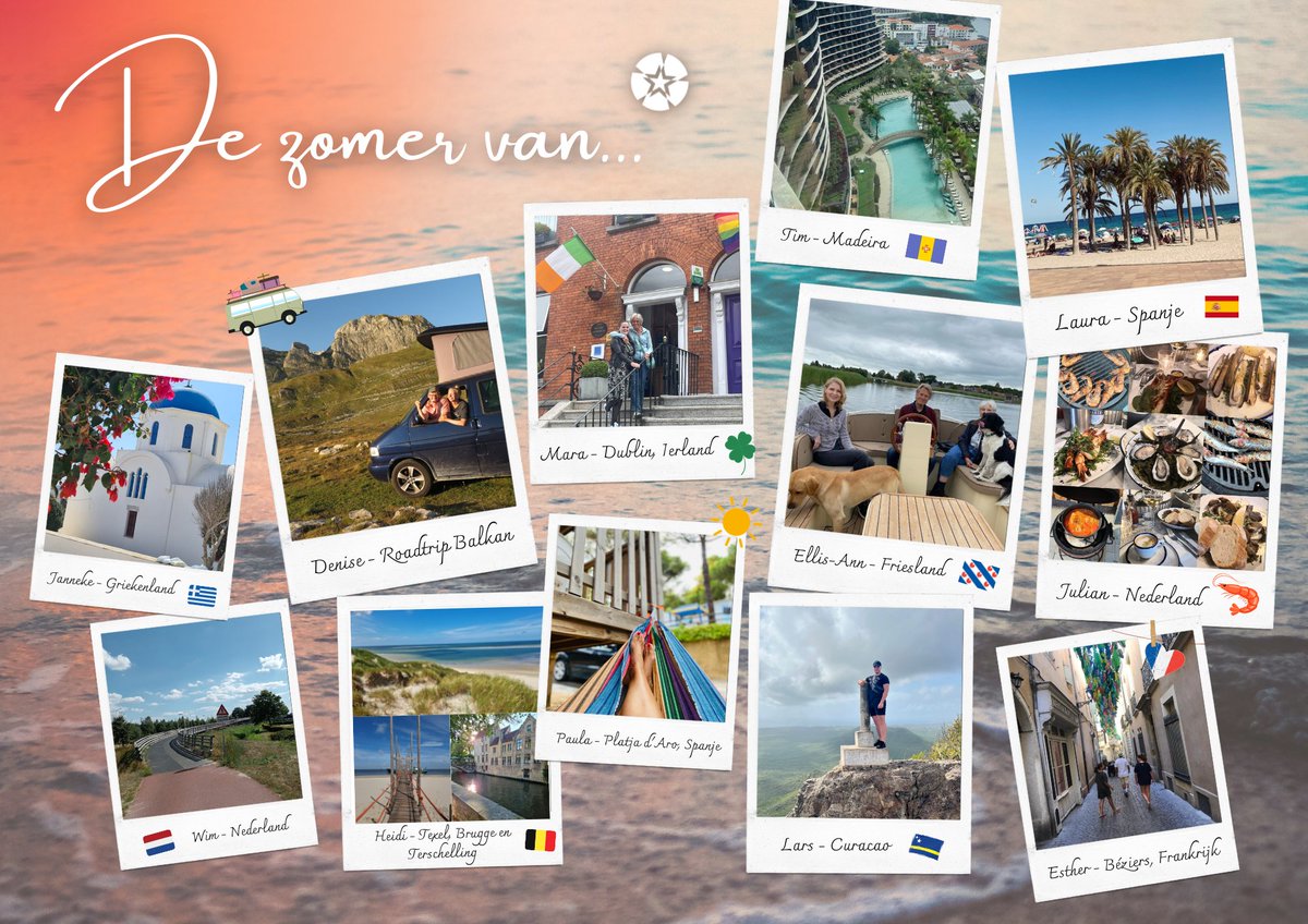 ☀️ 𝗗𝗘 𝗭𝗢𝗠𝗘𝗥 𝗩𝗔𝗡... | De zomervakantie zit erop en de meeste collega's zijn weer terug van een welverdiende vakantie. Van Madeira tot Curaçao en van de Balkan tot ons mooie Nederland. Gelukkig hebben we de vakantiefoto's nog om het zomergevoel een beetje vast te houden!