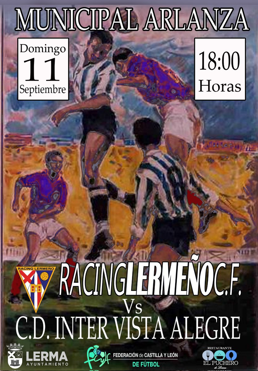_racinglermeno_'s tweet photo. Comienzan las fiestas de Lerma y comienza la liga, os queremos a todos en el campo, por eso  para esta jornada pondremos ENTRADA GRATUITA.
Domingo 11 de Septiembre a las 18:00 horas.
1 jornada de liga en la Regional Aficionados.
@_racinglermeno_ Vs  @CDInterVA #JuntosCrecemos https://t.co/I3hd0Dls5g