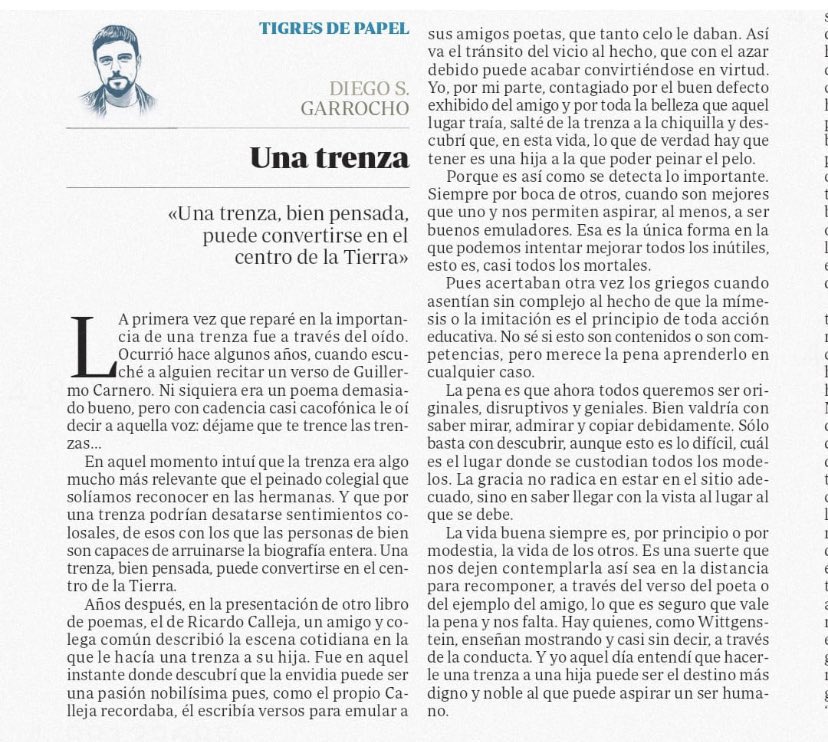 anairissimon's tweet photo. “Una trenza, bien pensada, puede convertirse en el centro de la Tierra”.

Qué bonito esto de @GarrochoS❤️ https://t.co/DhtKItiMie