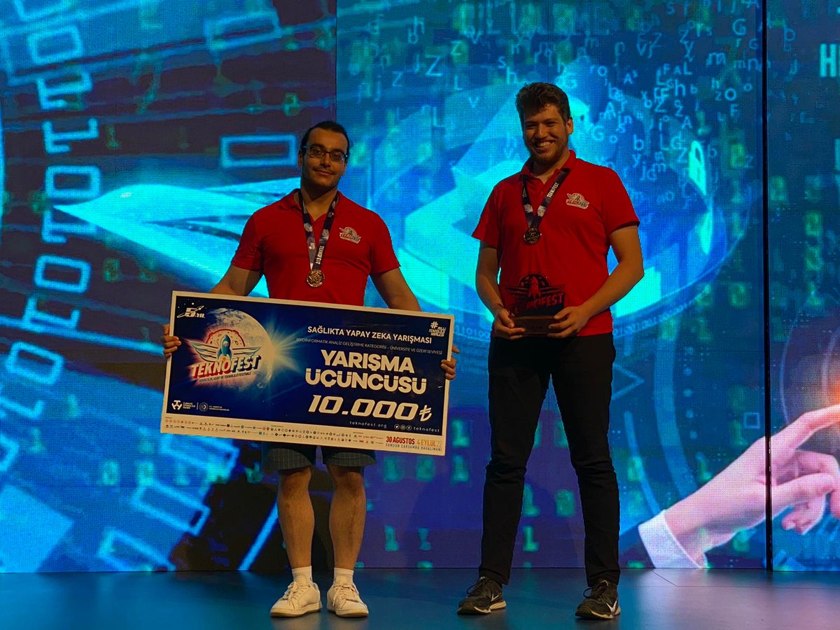 TEKNOFEST (<a href="/teknofest/">TEKNOFEST</a>) Sağlıkta Yapay Zeka Yarışmasında Doç. Dr. Ali Çakmak'ın danışmanlığını yaptığı öğrencilerimiz Mehmet Enis İşgören ve Sadi Çelik üçüncü oldular.

👏🏆#İTÜGURUR