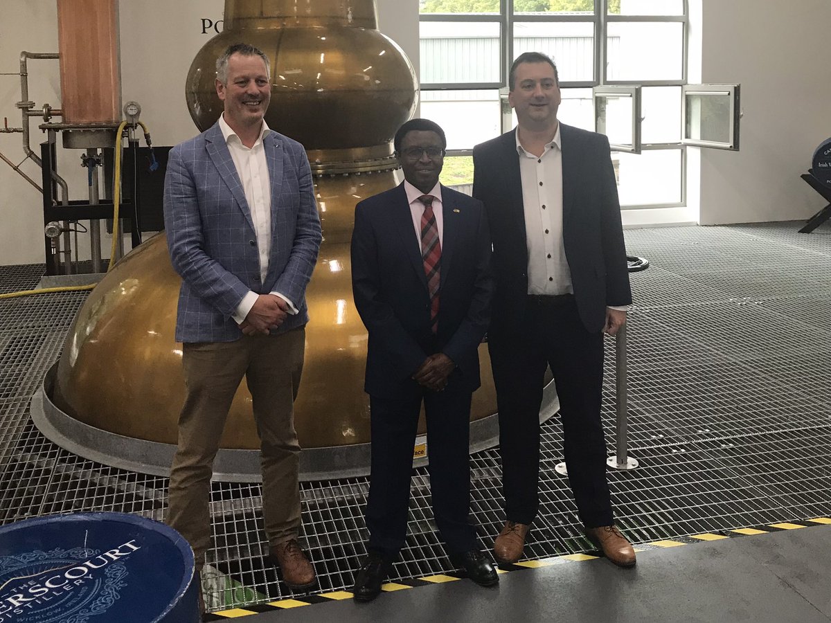 We today hosted Kenya’s Ambassador to Ireland, H.E. Michael Mubea on a visit to Powerscourt Distillery. The Ambassador met with the Irish Whiskey Association to discuss market access for Irish whiskey to the growing Kenyan market. 🇮🇪 🇪🇺 🇰🇪