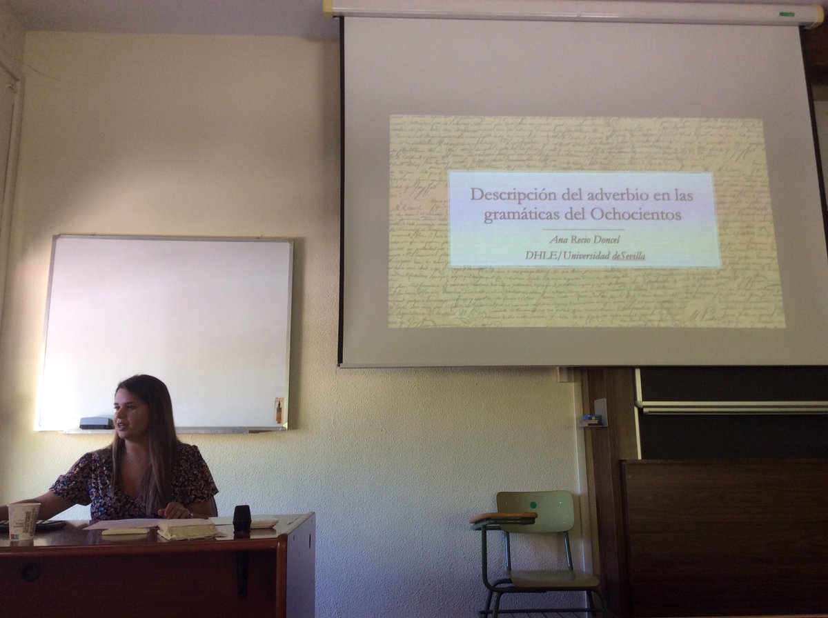 MJGarciaFolgado's tweet photo. En #4CIESXIX sigue Ana Recio Doncel (DHLE / @unisevilla) con “Descripción del adverbio en las gramáticas del Ochocientos” #histlx https://t.co/fwXNxxcW9l