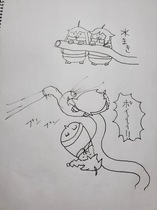 水まきをするぽいしぐ
液タブのドライバ壊れて復旧面倒でアナログ落書き 