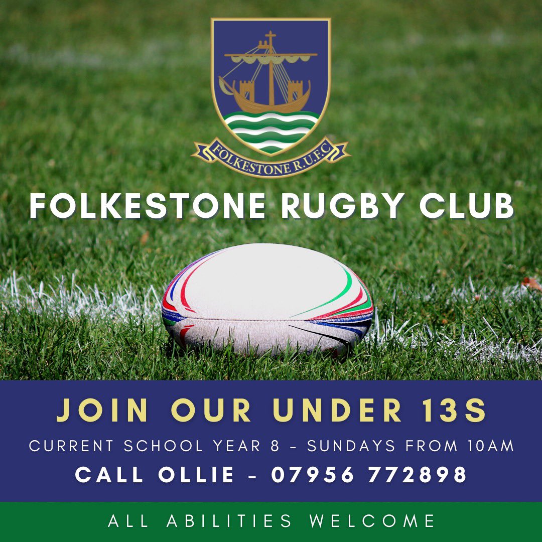 The boys U13’s team are currently looking for new players, all abilities welcome and their ethos is on fun and developing rugby skills. 💪🏼🏉💚🤍 #rugby #FOLKESTONE #playrugby #folkestonerfc #getactive