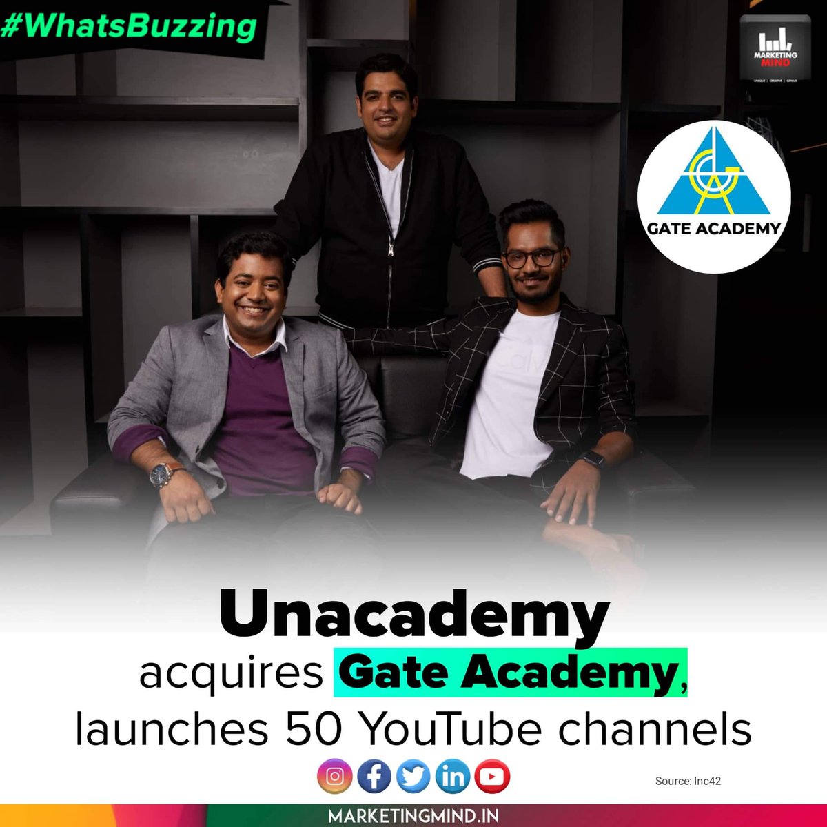 MarketingMind_'s tweet photo. With this, the startup has made nearly 12 acquisitions between 2020 and 2022, focused on expanding verticals and team...
#MarketingMind #WhatsBuzzing #Unacademy #GateAcademy https://t.co/7nQxZHrbTw