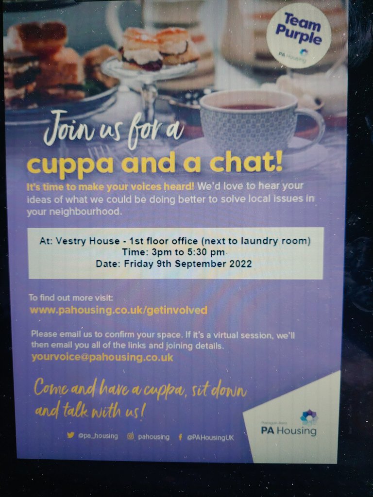 Its finally here,  with a few days to go myself, <a href="/RajSharmaHouse/">Raj Sharma (He/His)</a> and <a href="/kirstywalker000/">Kirsty Walker</a> want you join us for a cuppa and chat details below,  #TeamPurple #NHOOD25 @pa_housing