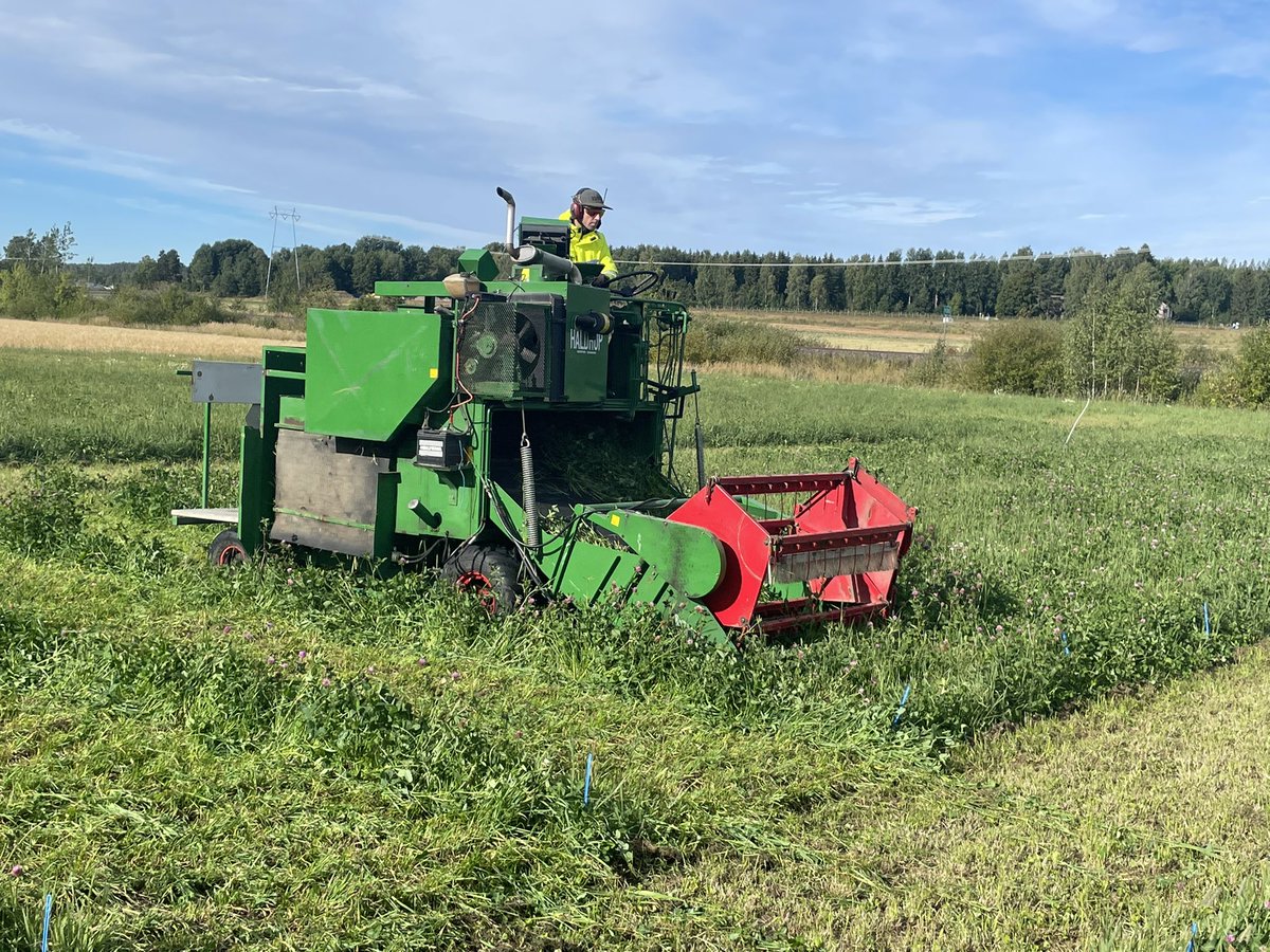 liespuu's tweet photo. #nitrogen_strategy_trial in grass clover sward was harvested today. The focus is on #different_N_rates/grass clover ratio and #micronutrients/grass and clover yield &amp; quality. #botanical_analysis #YaraKotkaniemi #Finland https://t.co/qsCp5eitYE