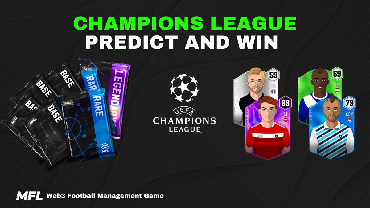 playMFL's tweet image. The UEFA Champions League is starting back tonight! 🔥⚽️

Enter our MFL Predictor League to have fun with us and win some MFL packs, players, and clubs 🥳🎁

Join us here:
➡️gaming.uefa.com/en/uclpredicto…

#UCL #MFL