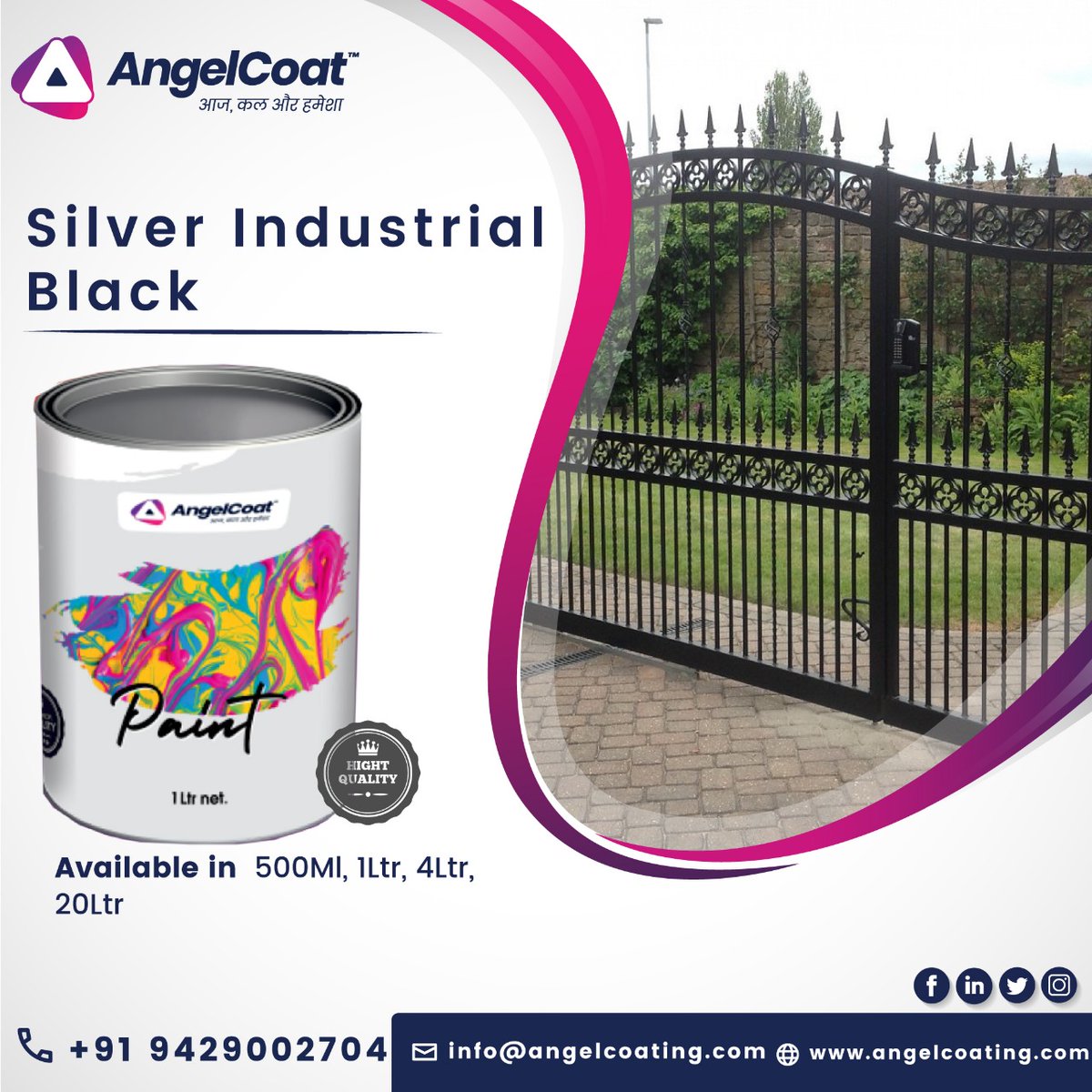 angel_coating's tweet photo. Aษดษขแดส Cแดแดแดษชษดษข is the leading Manufacturer & Exporter of #SilverIndustrialBlack.
๐https://t.co/so7FpBEMuY
#AngelCoating #IndustrialBlack #IndustrialMattBlack #BuySilverIndustrialBlack #BlackCoating #CoatingProducts #IndustrialBlackPaint #IndustrialBlackCoating #India https://t.co/gXjSpo1RdS