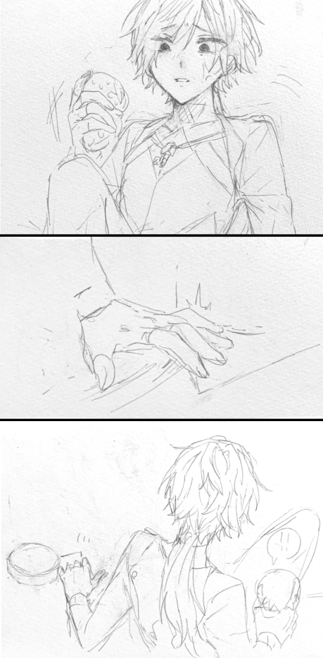 今日までに描きあげる予定だった絵の下がきです

(4/6) 