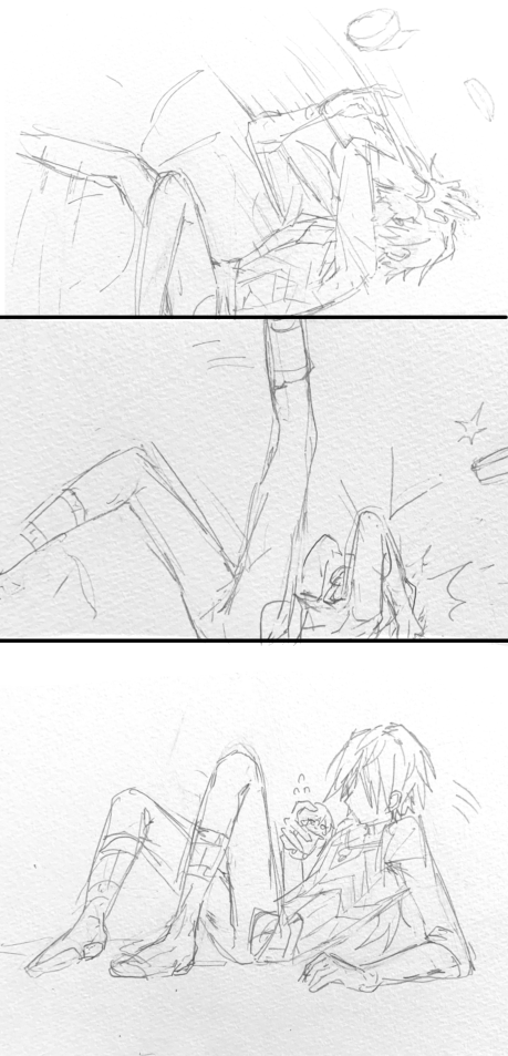 今日までに描きあげる予定だった絵の下がきです

(4/6) 