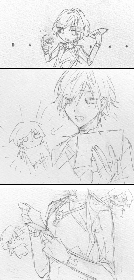 今日までに描きあげる予定だった絵の下がきです

(4/6) 