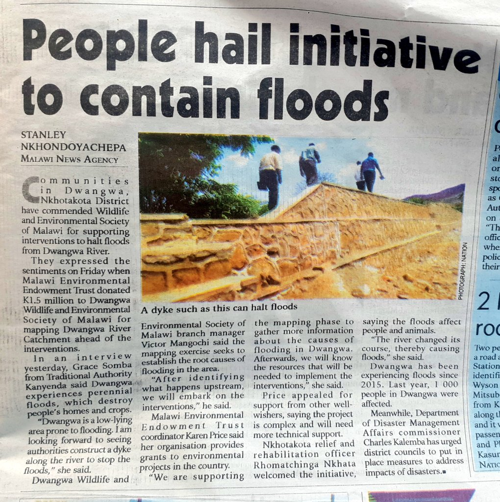 aej_malawi's tweet photo. @DisasterDept to roll out a five year recovery plan targeting areas that did not receive support after tropical storm Ana & cyclone Gombe.
Do we know the impact of previous recover projects. Are people recovering when disasters r hitting wave after wave?#InvestinDRR #DRRBillNow! https://t.co/kO9RYmdHXx