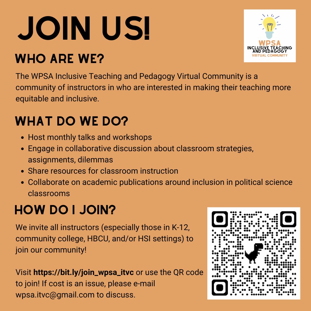 WPSA Inclusive Teaching Virtual Community tweet media