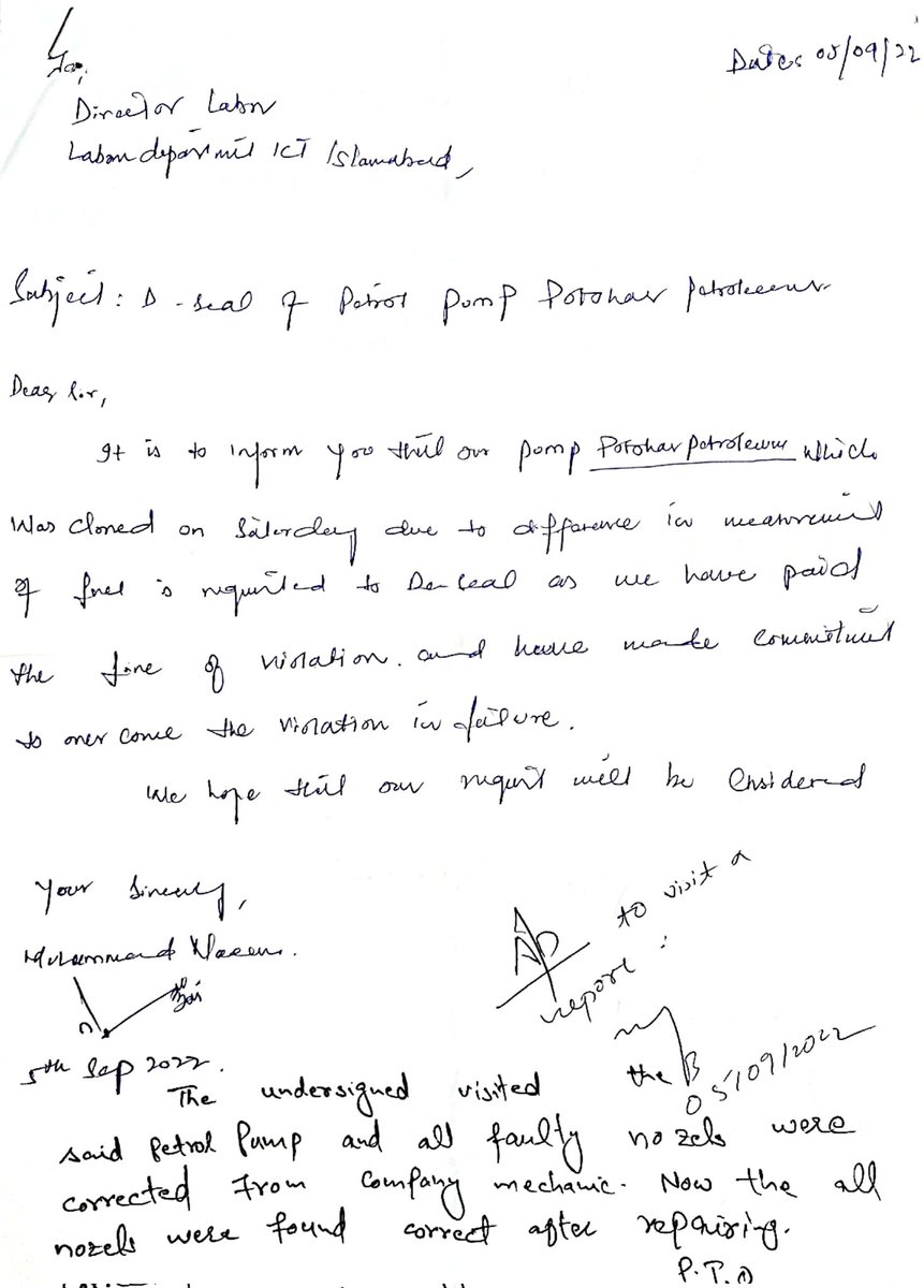 MehreenBaloch20's tweet photo. @AwaisKhanTweets @CaptainUsman 3/3 Pl find attached the app for deseal &amp; affidavit accepting the faulty measure and its subsequent repair to correct the measure. Also, after correction of measure report the sealed nozzles have been desealed. https://t.co/AWbIngdpmW