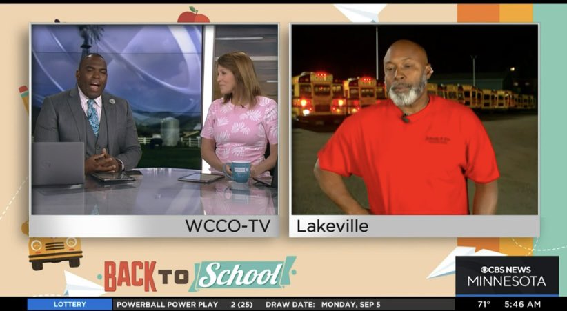 Thank you to Kevin Alexander, one of <a href="/SchmittyandSons/">Schmitty & Sons</a> newest school bus drivers, for joining us this morning. 
Good luck to Kevin and all the kids on your first day!