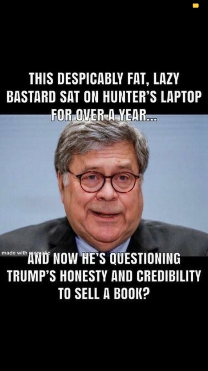 CBrad9121's tweet photo. Barr is a traitor and a huge disappointment. https://t.co/KfdbFSZIDZ