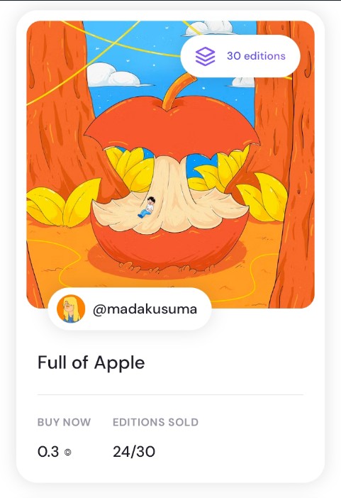madakusuma9's tweet image. GM 🧡💙

In case, you missed my editions and collaboration pieces

"Full of Apple"
6 Editions Left!
🔗 formfunction.xyz/@madakusuma/C3…

"Gyves"
🔗 formfunction.xyz/@madakusuma/Fd…

Have a great day all✨