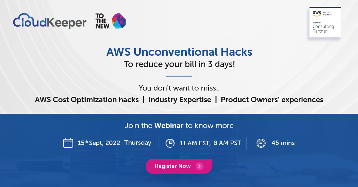 ArtyPandey's tweet image. &quot;Unconventional Hacks to reduce your AWS costs&quot; webinar alert. Click here to register ttnew.co/3ARG5e3

#awssavings
#AWS #StartupUS #founders #productmanagement #AWScostoptimization