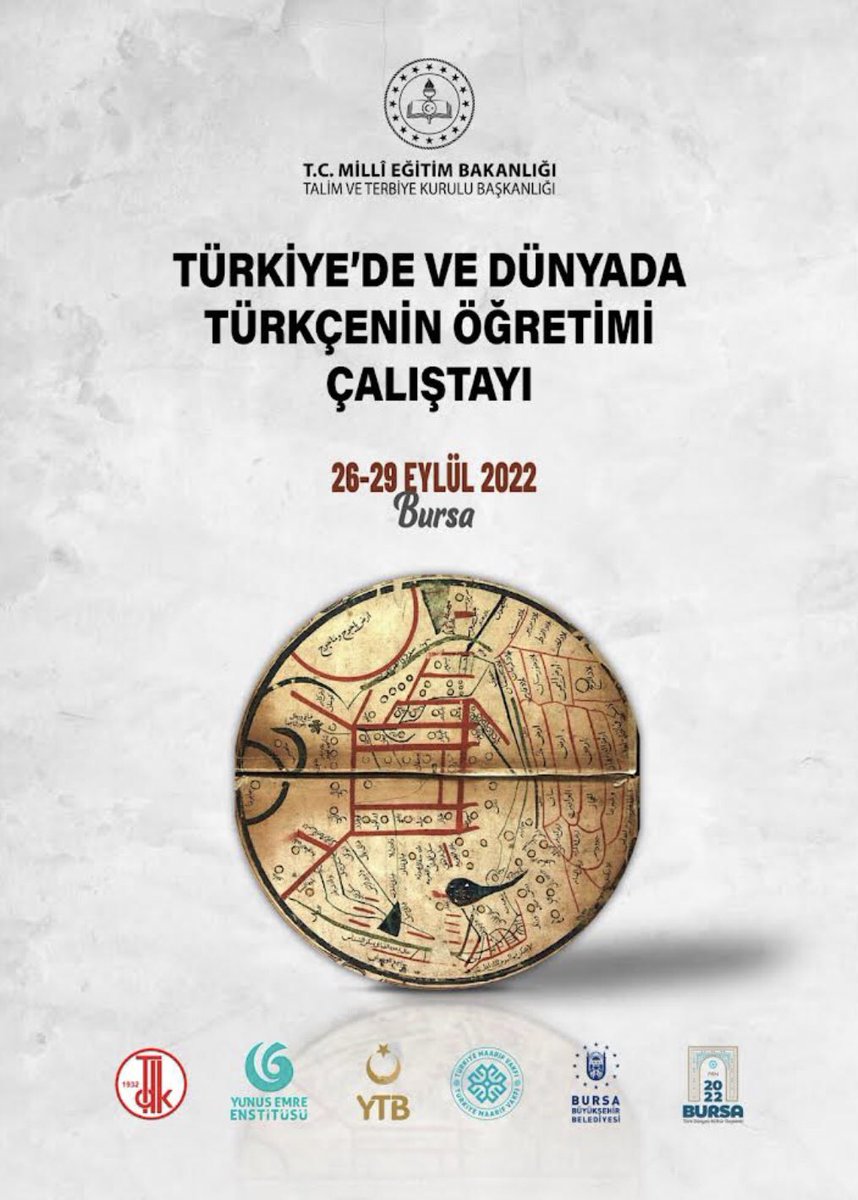 Başkanlığımızca alandaki paydaşların katılımıyla 2022 Türk Dünyası Kültür Başkenti Bursa’da gerçekleştirilecek “Türkiye’de ve Dünyada Türkçenin Öğretimi Çalıştayı” ile ilgili gelişmeleri aşağıdaki bağlantı adresinden takip edebilirsiniz.

🔗👇

turkceogretimicalistayi.meb.gov.tr