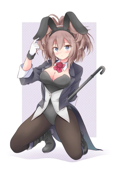 【Skeb】バニースーツ&マジシャンスタイルのシェフィールドを描かせていただきました。リクエストありがとうございました!#Skeb #艦これ 